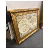 Map in thick gold frame