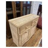Tan wicker cabinet