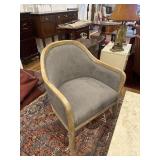 Pair of blue upholstered armchairs