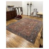 Orange, blue and tan rug