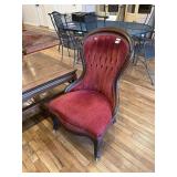 Burgundy upholstered chair