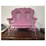 Antique purple wicker settee and chair