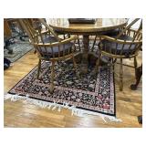 Black, red and tan rug