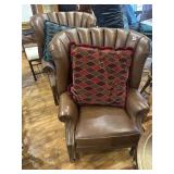 Pair of brown leather chairs