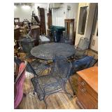 Metal outdoor dining set and tea cart
