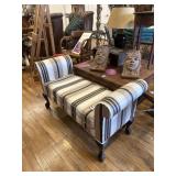 Black, white and tan striped bench