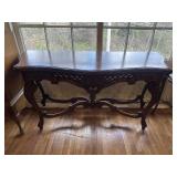 Carved entryway table