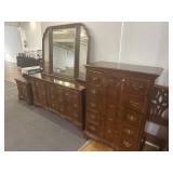 Five piece Chippendale style bedroom set