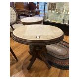 Oval marble top table