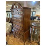 Queen Anne high boy dresser and bed