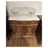 Antique marble top wash stand