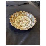 Antique scalloped thousand butterfly bowl