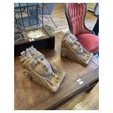 Pair of pottery heads