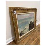 Cliff scene oil on canvas