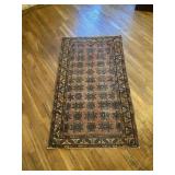 Orange, blue and tan Rug