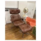 Mid-century armchair and ottoman
