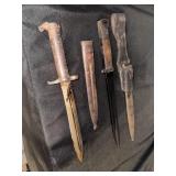 Two military bayonets