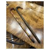 Pair of carved canes