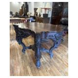 Carved wood table