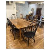 Tigers eye maple table with 6 chairs