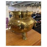 Polished brass planter