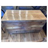 Antique dovetailed hardwood trunk