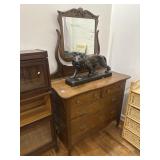 Five drawer dresser, and mirror