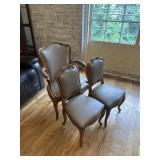 Set of three grey colored chairs