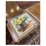 Judith Conrad floral scene oil on board