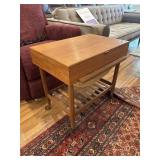 MCM table with basket drawer