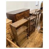 Three wooden stands