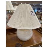 Round white ceramic lamp