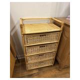 Four drawer wicker cabinet