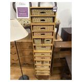 Multi wicker basket cabinet