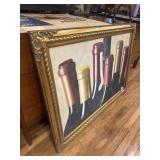 Wine bottle depiction oil on canvas