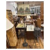 Metal hunt scene floor lamp