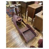 Burgundy pedal car