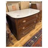 Three drawer curved Dwight marble top wash stand