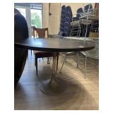 Black top table with metal base