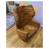 Heavy wooden carved chair