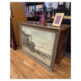 Vintage boat scene print