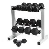 Rubber Hex Dumbbell Weight Set  Includes