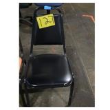 Black Upholstered Stacking Chair with Number...