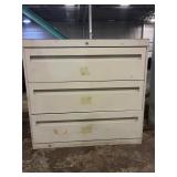 3-Drawer Lateral Filing Cabinet in Off-White