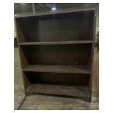 3-Shelf Wooden Bookcase Dark Brown Finish