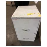 Two-Drawer Metal Filing Cabinet White Office...