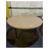 Round Folding Event Table with Wood Grain Top
