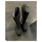 Pair of Black Rubber Waterproof Work Boots