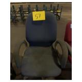 Blue Fabric Office Task Chair with Armrests