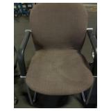 Brown Fabric Guest Office Chair with Metal Sled...